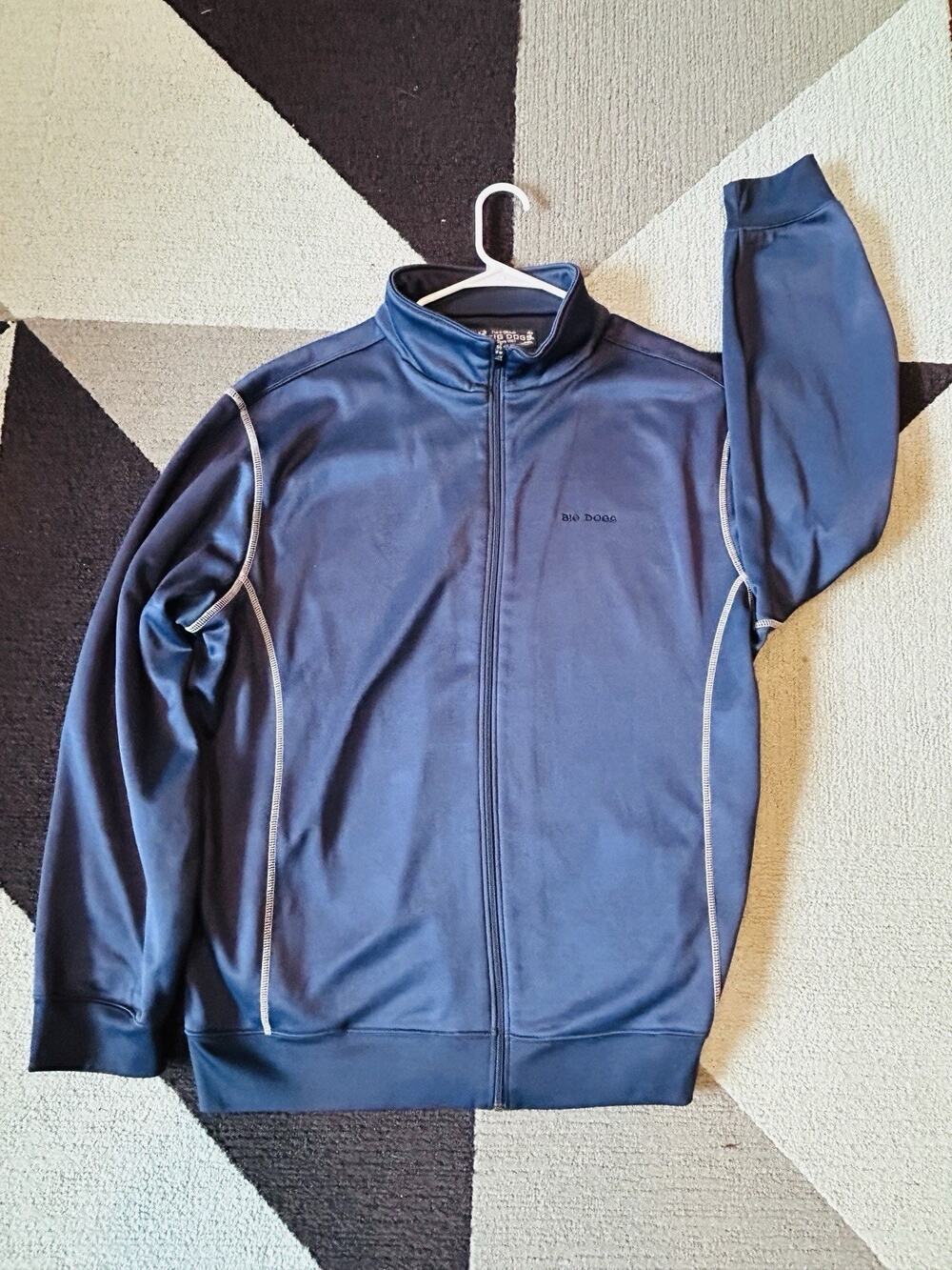 BIG DOGS Golf Full Zip Navy Blue Athletic Casual Men's Jacket Size XL